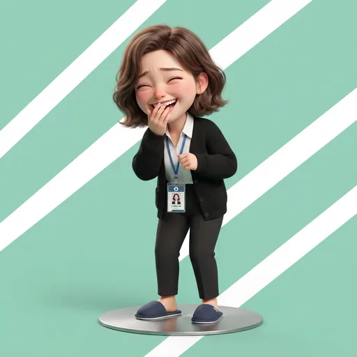진짜로 재밌어서 웃는 사원